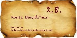 Konti Benjámin névjegykártya